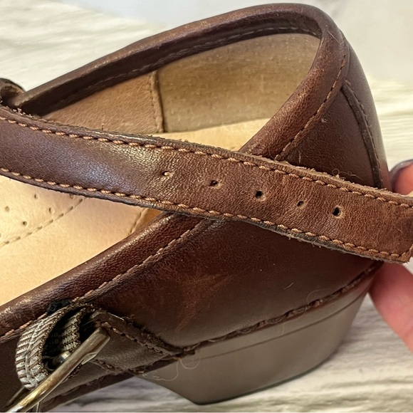 Dansko Savanna Flower Embossed Brown Leather Mary Jane Clog Shoe - Picture 8 of 16